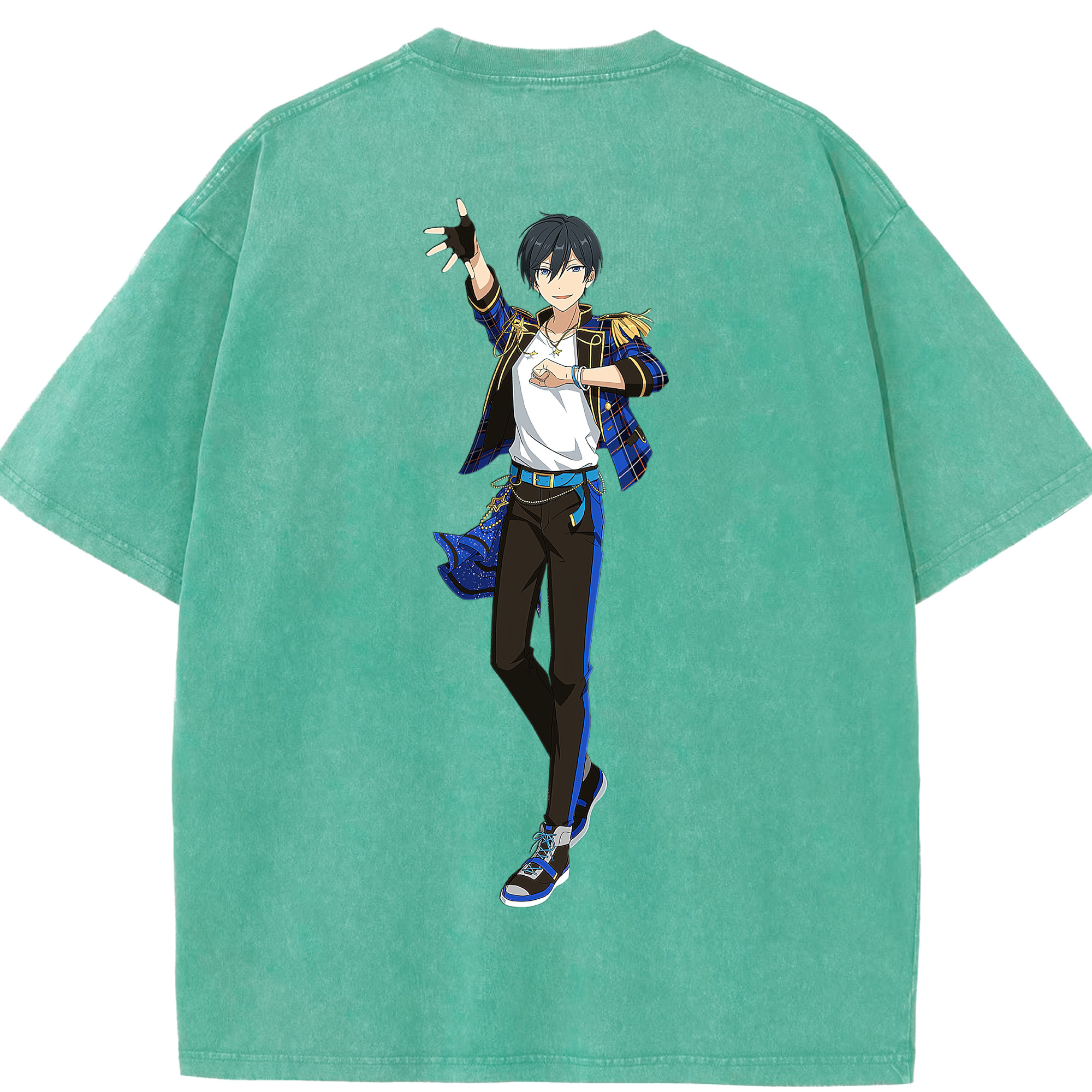 （画像用） あんさんぶるスターズ! Ensemble Stars 綿100% ヴィンテージ風 半袖Tシャツ（背面プリント）
